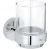 GROHE QuickFix Start - Pohárik na kefky a pastu, s držiakom, sklo/chróm 41194000
