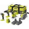 RYOBI SÚPRAVA 4 ELEKTRICKÝCH NÁRADÍ RCK184D-220S 18V + AKUMULÁTOR