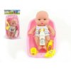 Teddies bábätko plast 18 cm s doplňky ve vaničce