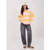 Factory Dámska oversize mikina s pruhmi a V výstrihom – pohodlný casual štýl Farba: Žltá, Veľkosť: UNI