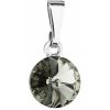 Prívesok bižutérie so Swarovski kryštálmi šedý okrúhly 54018.3