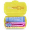 Curaprox Travel Set zubná kefka + CPS medzizubné kefky 2 ks + zubná pasta 10 ml darčeková sada, žltý