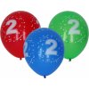 Wiky Balónik nafukovací 30cm - sada 5ks, s číslom 2 WKW009914