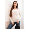 Kesi Dámsky viskózový sveter s okrúhlym výstrihom a priliehavým strihom Farba: Béžová, Veľkosť: UNI