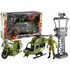 LEAN TOYS Vojenská súprava - helikoptéra, motorka, veža