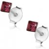 Šperky eshop - Náušnice zo striebra 925, štvorček - tmavofialový Swarovski krištálik, 3 mm PC08.25