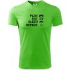 Play Eat Sleep Repeat game - Pánske tričko Fantasy športové - M ( Apple Green )