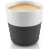 Šálka na espresso 80 ml, sada 2 ks, so silikónovým krytom, čierna farba, Eva Solo