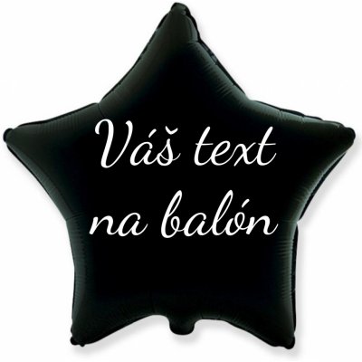 Personal Fóliový balón s textom Čierna hviezda 45 cm