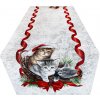 Vianočný gobelínový behúň s motívom mačiatok Viacfarebná 45x140 cm
