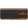 BRW Tv stolík FORN RTV2S biely lesk/čierny mat drevo 156 cm x 61 cm x 42.5 cm