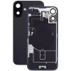 Apple iPhone 16 - Sklo Zadného Housingu + Sklíčko Kamery + Kovový Pliešok + Magsafe Magnet (Black), Black