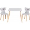 EcoToys 6163 Detský drevený stôl so stoličkami Koala, sivý