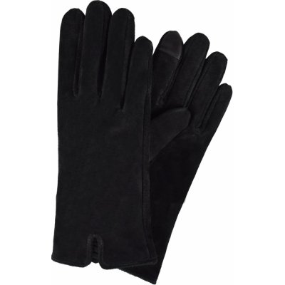 Semiline women suede antibacterial gloves P8204 black