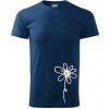 Kopretina - dole na výšku - Klasické pánske tričko vyššej gramáže - S ( Polnočná modrá )