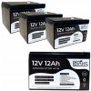 3x akumulátor AGM 12V 12Ah BIAKS (rozmer 10Ah 14Ah 15Ah) pre solárny UPS alarm