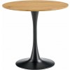 Tempo Kondela Jedálenský stôl, okrúhly, dub/čierna, priemer 110 cm, REVENTON NEW