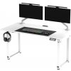 ULTRADESK UPLIFT Pracovný stôl s elektricky nastaviteľnou výškou s XXL podložkou pod myš 160x75 cm, biely