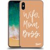 Picasee silikónový prehľadný obal pre Apple iPhone X/XS - Boss Mama