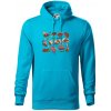 Mäso na gril - Mikina pánska Cape s kapucňou - M ( Svetlý tyrkys )