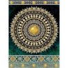 Fototapeta - PL1031 - Zlatá mandala - modro-zelený podklad Vliesová fototap. - 206cm x 275cm