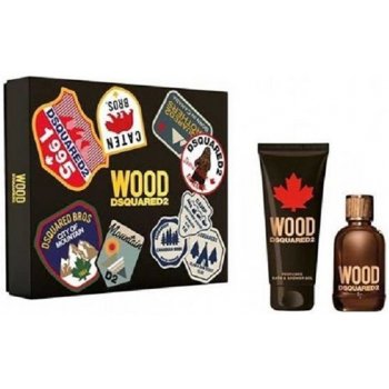 Dsquared2 Wood Men EDT 100 ml + sprchový gél 100 ml + pouzdro na karty darčeková sada