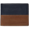 Malá pánska kožená peňaženka Segali W-80892A koňakovo hnedá/tmavomodrá