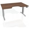 Hobis Pracovný stôl Motion Ergo, PO, 3S, 120x61-128x90 cm, orech/sivá