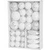Gule MagicHome Vianoce, sada, 31 ks, 5-6-8-12 cm, bielo-strieborné, na vianočný stromček
