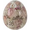 Clayre & Eef Keramické dekoračné vajíčko s ružičkami Rosien - Ø11*14 cm - Clayre & Eef