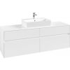 VILLEROY & BOCH Collaro závesná skrinka pod umývadlo na dosku (umývadlo v strede), 4 zásuvky, 1600 x 500 x 548 mm, White Matt, C13400MS