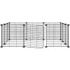 vidaxL 12-dielna klietka pre domáce zvieratá s dvierkami čierna 35 x 35 cm oceľ