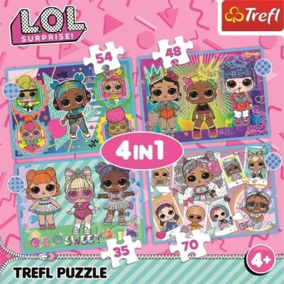 Trefl Puzzle LOL Surprise: Zoznámte sa s bábikami 4v1 (35,48,54,70 dielikov)
