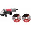 Brúska Worcraft AG08-125P, 710W, 125 mm, M14, uhlová, PROMO + 2 kotúče