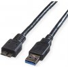 Kábel USB 3.2 Gen 1, A-MICRO-B(3.0) M/M 3m, 5Gbps, čierny