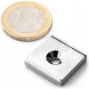 Kvádrový magnetický úchyt s prohlubní KVP-20-20-04-N