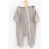 Dojčenský mušelínový overal s kapucňou New Baby Comfort clothes sivá