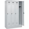 Šatňová skriňa C+P Cabo-Plus, 4 oddelenia, 1200 x 500 x 1950 mm, sivá, podstavec