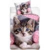 BedTex · Bavlnené posteľné obliečky Mačiatko s klbkami - 100% bavlna Renforcé - 70x90 cm + 140x200 cm