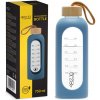 Sklenená fľaša na vodu 750 ml modrá
