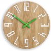 Sammer Jedinečné DREVENÉ nástenné hodiny SLIM zelené 33 cm SlimWoodGreen