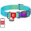Nylonový obojok s QR kódom pre psa Waudog gradient, modrý, veľkosť M