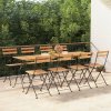 Skladacie bistro stoličky, 8 ks, masívne teakové drevo a oceľ