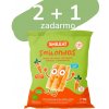 Smileat Bio kukuričné chrumky hrášok šošovica mrkva s olivovým olejom a vitamínom B1 25 g