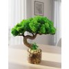 Bonsaj zo stabilizovaného machu 17 cm, miniatúrna dekorácia