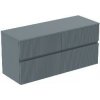 Ideal Standard Finesse - Umývadlová skrinka, 120x44x56 cm, 4 zásuvky, Ribbed Matt ashblue E3426UQ