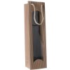 Darčeková taška natur s okienkom na 1 fľašu 100 x 80 x 360 mm