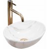 Rea Sofia mini Shiny Aiax, keramické umývadlo na dosku 35x26 cm, imitácia kameňa Aiax, REA-U8014