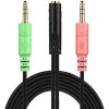 Prípojka na Audio kábel pre slúchadlá Sennheiser, Kingston HyperX, Bose, Logitech, JBL - Čierná, 20 cm