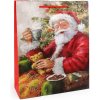 Vianočná darčeková taška s glitrami - Santa Claus (3 ks)